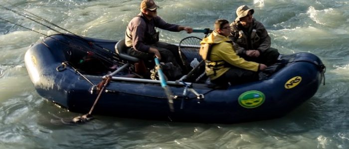 Raft fishing